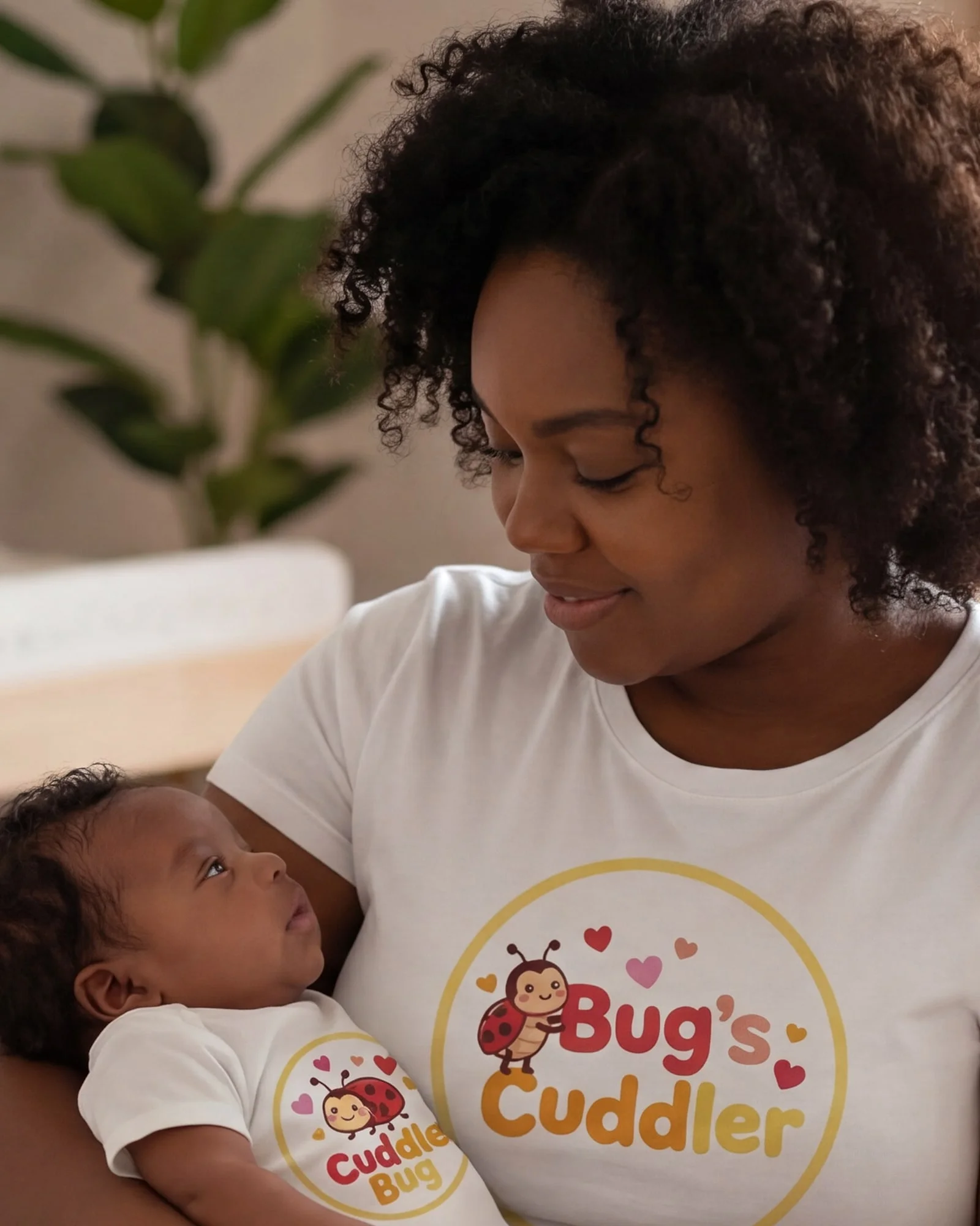 Cuddle Bug & Bug’s Cuddler Set worn by a parent and baby