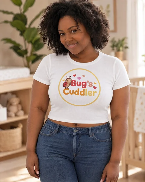 Parent wearing the Bug’s Cuddler™ tee in the Baby Tee