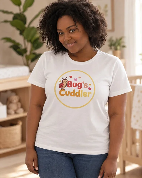 Parent wearing the Bug’s Cuddler™ tee in the Classic Fit